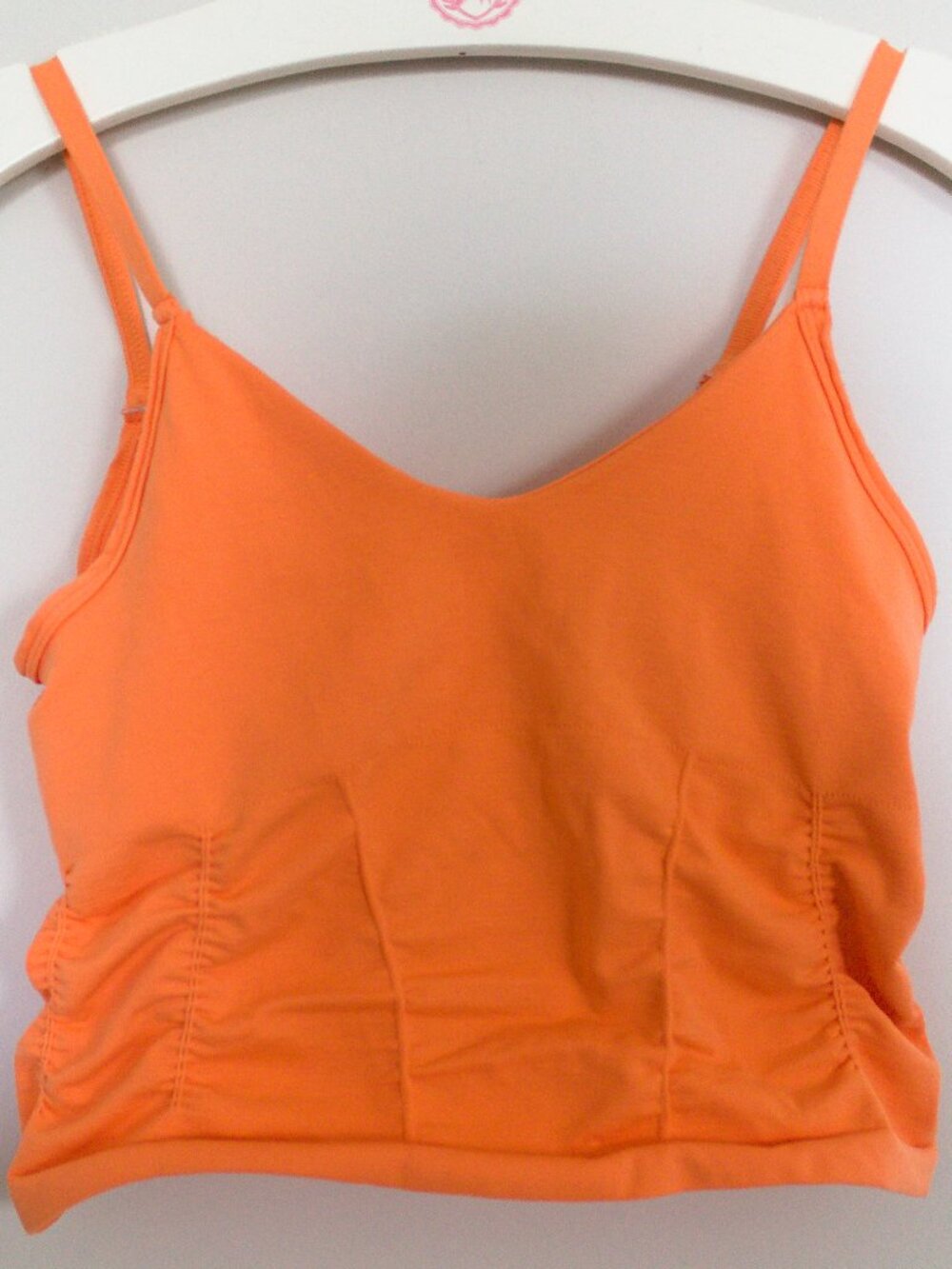FP Movement Size XS Orange Spaghetti Strap Tank with Corset Style Ribbing